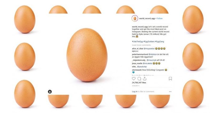 Screenshot, @world_record_egg via Instagram.