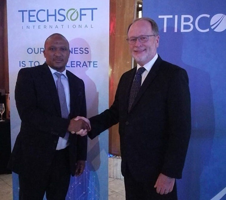 L to R: Sicelo Xulu, CEO of TechSoft and William Hughes, executive VP and chief administrative officer for TIBCO
