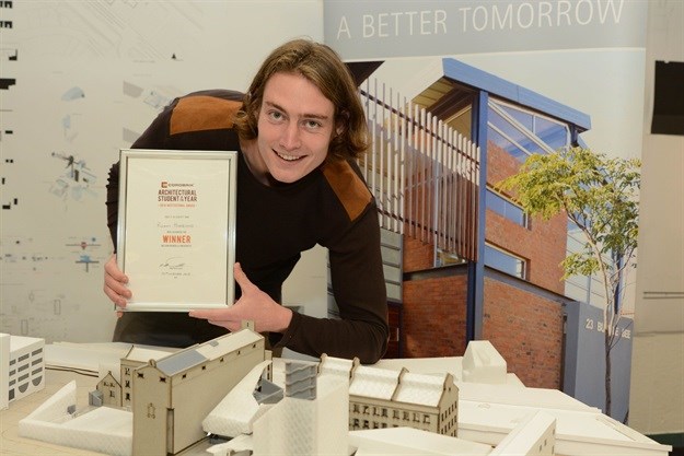 Riaan Huiskens, regional winner of the 32nd Corobrik Architectural Student of the Year Award