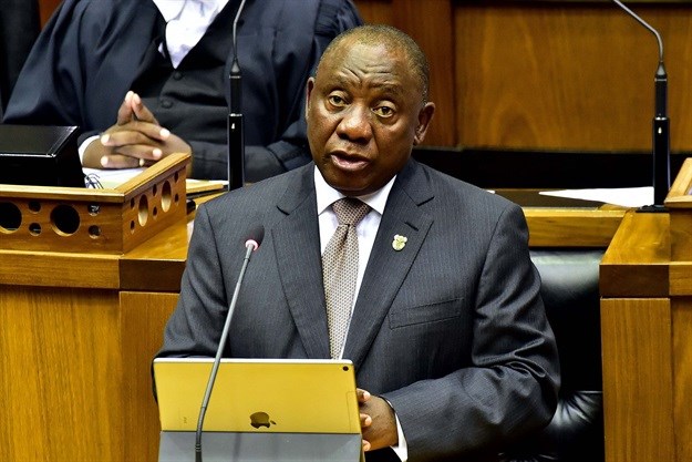 President Cyril Ramaphosa delivering the 2019 State of the Nation Address in a joint sitting of the opening of Parliament