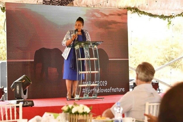 Dr Margaret Mwakima, principal secretary, State Department of Wildlife, Ministry of Tourism and Wildlife, Kenya, at APAC launch. Image source: Africa Protected Areas Congress