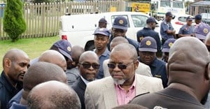 Minister of MIneral Resources Gwede Mantashe visited Gloria Coal Mine last week, where 22 men are trapped underground, presumed dead. Photo: Ciaran Ryan