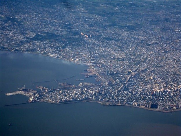 Aerial view of Montevideo, Uruguay. ,
