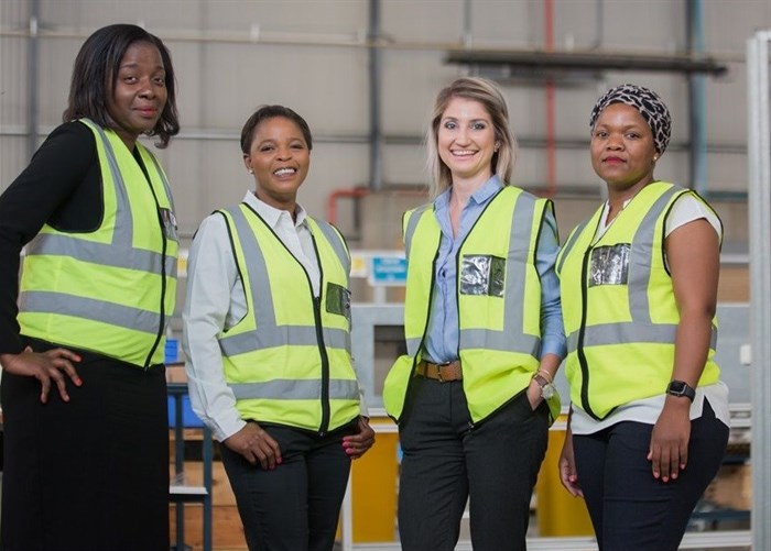 Bombardier Transport SA’s leadership team.<p>L to R: Rebecca Setino (Head of Procurement), Nomvula Kausele (Head of Safety); Yvonne Scoot (Head of HR) & Nogolide Ntshebe (Responsible Person for: Transformation & Localisation)
