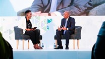 Zipho Sikhakhane, global speaker, entrepreneur and business strategist interviewing mayor Herman Mashaba, founder of Black Like Me.