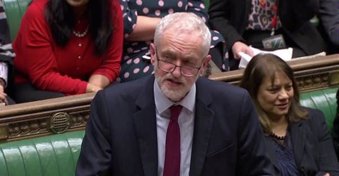 Britain’s opposition Labour Party leader Jeremy Corbyn in Parliament on March 14, 2019. Corbyn called for the Brexit referendum in 2016 – expecting it to fail. Reuters TV via REUTERS