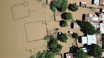 Aerial view of Tengani, Nsanje, Malawi, affected by floods due to the incessant rains from March 5 to March 9, 2019.