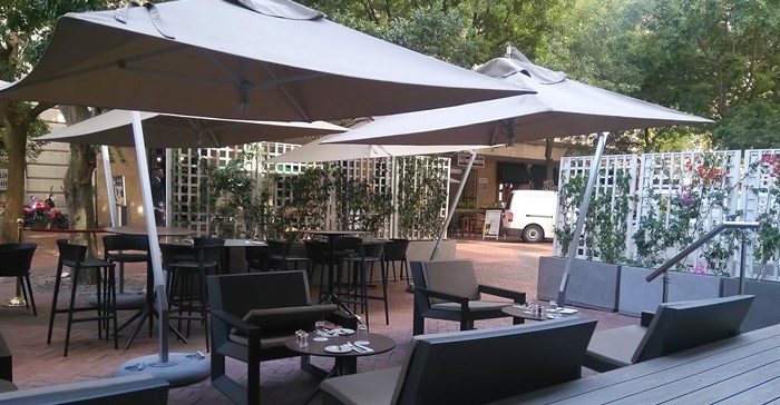 The newly revamped terrace at Mint Restaurant.