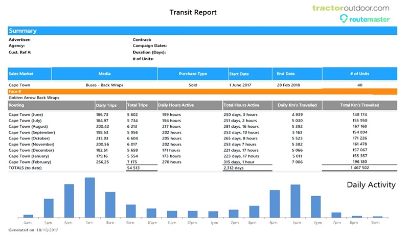 Tractor Transit: We are now able to track your bus campaigns