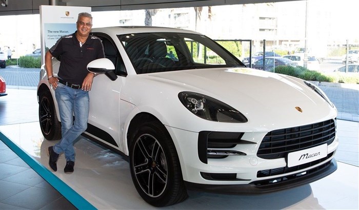 Naresh Maharaj with the newly launched Porsche Macan