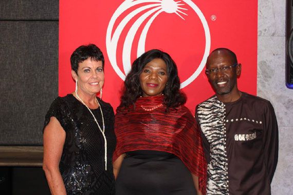 (Left to right) Pictured at the Trek4Mandela Come Dine with Professor Thuli Madonsela fundraising dinner held at Houghton Golf Club recently were Executive Manager: Strategic Alliances and Partnerships at LexisNexis South Africa Mari van Wyk, Professor Thuli Madonsela and LexisNexis COO Stephen Okelo-Odongo. LexisNexis is headline sponsor of the Trek4Mandela 2019 expedition and both Van Wyk and Madonsela will tackle the Mount Kilimanjaro climb this year to raise funds and create awaren