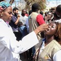 A woman receiving an oral cholera vaccine in Beira, Mozambique. Celeste Mac-Arthur