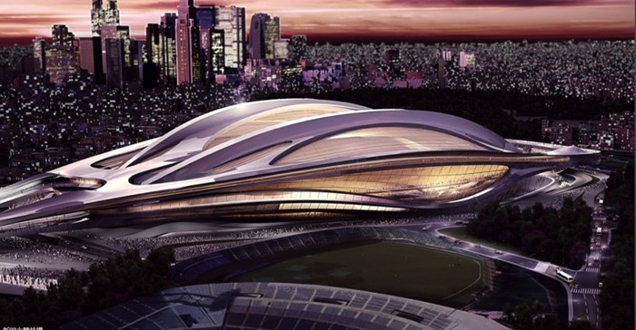 Rendering of Japan's 2020 Olympic stadium. Source: Renewable Energy World