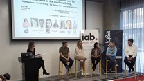 Image supplied. From left to right: Paula Hulley from the IAB, Dan Pinch from King James, Ansa Leighton, from DQ&A, Razia van der Schuur from Change News Digital (ex. IOL), Karyn Strybos from Everlytic, and Godfrey Parkin of Britefire.