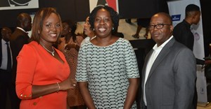 (L-R) At the Digital Lagos: Broadband for All, cocktail reception hosted by MainOne: Solape Hammond, CEO impact hub and Lagos State transition committee member; Funke Opeke. CEO MainOne and Babatunde Dada, chief financial officer MainOne.