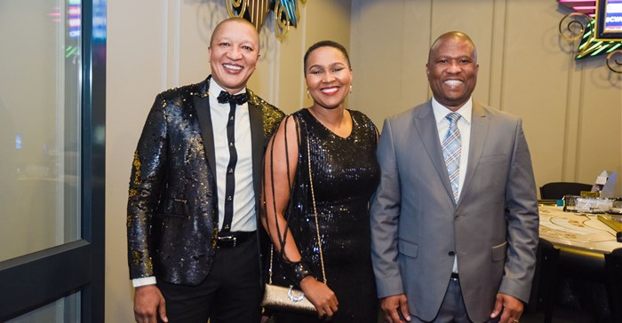 Billion Group CEO Sisa Ngebulana, Commercial Director of Billion Group Vuyokazi Njongwe, and Eastern Cape premier Oscar Mabuyane.