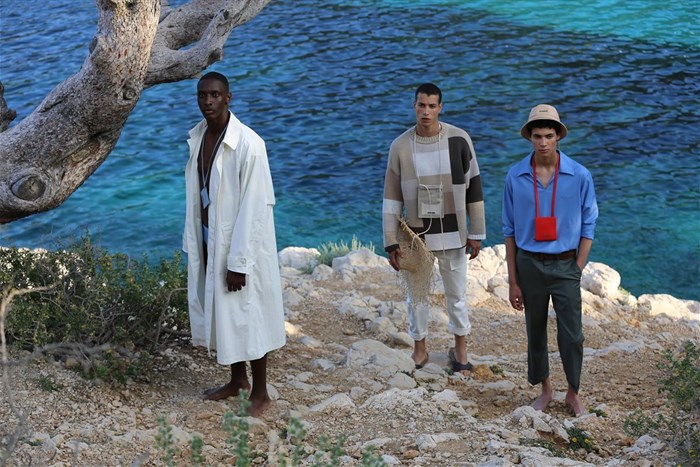 Looks from Jacquemus's debut menswear S/S collection. Image credit: Jacquemus.