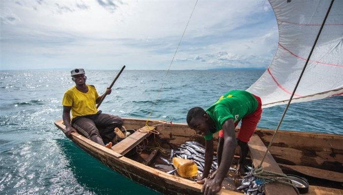 Fishermen catching fish in Lake Tanganyika Copyright: Roshni Lodhia/The Nature Conservancy