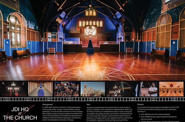 The Cannes Lions 2019 Industry Craft Grand Prix winner, 'Just Do It: HQ at the Church'.