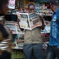A newspaper stand is seen in Mwanza, Tanzania, on September 19, 2015. Tanzania is currently considering legal amendments that could negatively affect press freedom. Credit: CPJ/AFP/Daniel Hayduk.