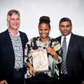Barista of the Year went to Simnikiwe Mkhize of Rosetta Roastery. Warren Fenner (RMB) and Jayendran Pillay (FNB) delivered the award to uproarious applause from the crowd.