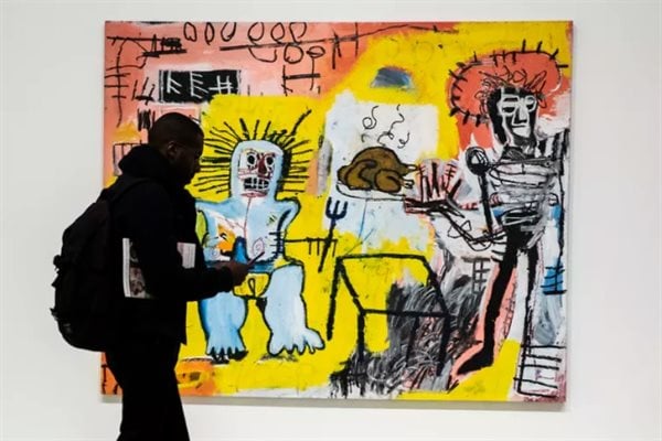 ‘Arroz con Pollo’ by US artist Jean-Michel Basquiat, part of the ‘Basquiat – Schiele’ exhibition at the Fondation Louis Vuitton in Paris, 2018. EPA-EFE/Etienne Laurent