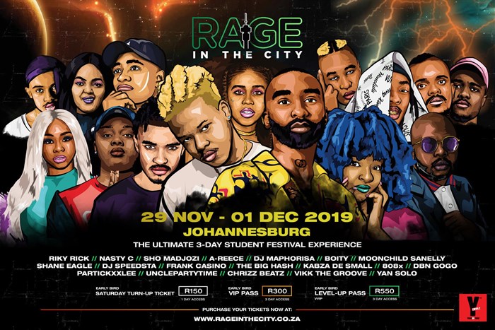 Nasty C, Sho Madjozi and more to perform at Rage In The City