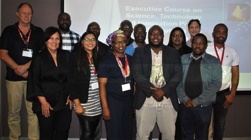 The Executive Course on Science, Technology and Innovation Policy for Sustainable Development delegates and course presenters at the certificate graduation ceremony.