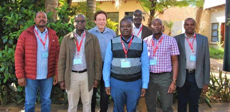 Prof. Gerrit Jordaan with delegates attending the Road Rehabilitation Technology: Design, Material, Investigations and Management in Pretoria.