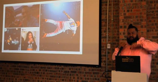 PUMA’s Sports Style Marketing Manager Hayden Manuel presenting at in the latest Red & Yellow lunchtime lecture.