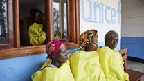 Unicef carers at a creche for children whose parents are being treated for Ebola. Building health infrastructure is crucial to stopping the next outbreak. Epa/ Hugh Kinsella Cunningham
