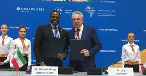 Gabriel Mbaga Obiang Lima, Equatorial Guinea's minister of mines and hydrocarbons and Sergey Gorkov, director general and chairman of the board of Rosge