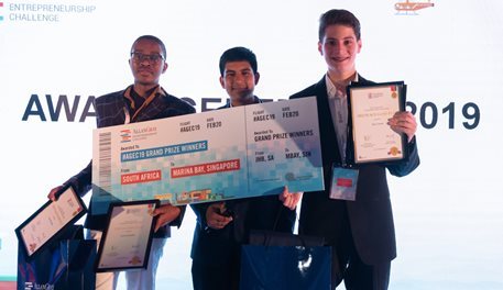 Top 3 students in the AGEC 2019<p>L-R: Lazola Simane, Sachin Mohan and Kai Lemel