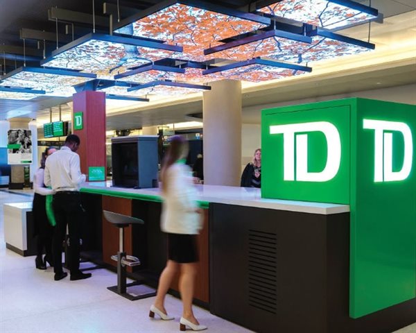 Among TD Bank’s experiments is this branch at Union Station in Toronto designed by Watt International.