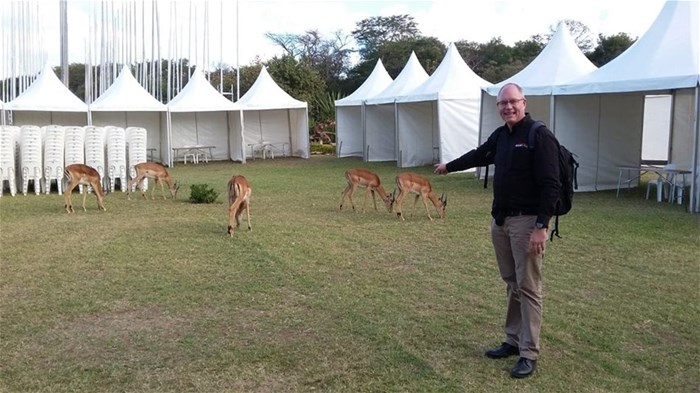 Justin Hawes at Mulungushi International Conference Centre in Lusaka, Zambia