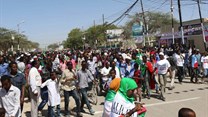 People take part in a parade to mark the 24th self-declared independence day for the breakaway region of Somaliland in the capital Hargeisa on May 18, 2015. On November 18, 2019, Somaliland police shut down a TV station and arrested its editor. Credit: CPJ/Reuters/Feisal Omar.