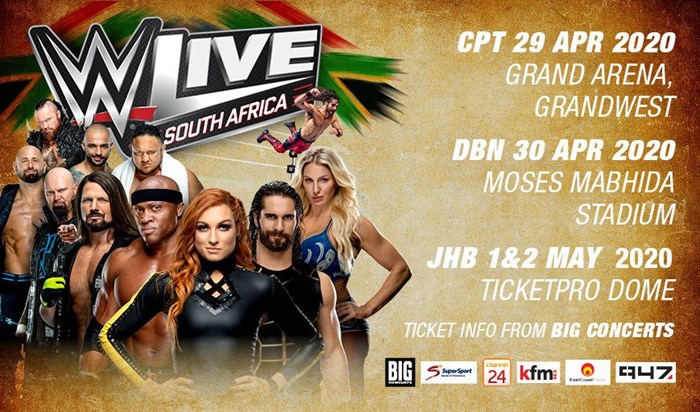 WWE Live comes back to SA in April 2020