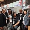 From left to right: Beverly Farmer from Women in Wine, Malmsey Rangaka from M’Hudi Wines, Denise Stubbs from Thokozani, Sheila Hlanjwa from Lathitha Wines, and Carmen Stevens from Carmen Stevens Wines at the recent ProWine China.