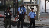 Police officers are seen near Lagos, Nigeria, on September 3, 2019. Journalists in Kogi and Bayelsa states reported being harassed and threatened during recent elections. Credit: CPJ/Reuters/Temilade Adelaja.