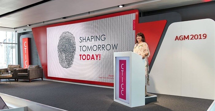 CTICC CEO, Julie-May Ellingson presenting the convention centre’s 2019 Integrated Annual Report results.