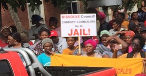 Members of the Unemployed People’s Movement protest outside the High Court in Makhanda (formerly Grahamstown) in September. Archive photo: Lucas Nowicki