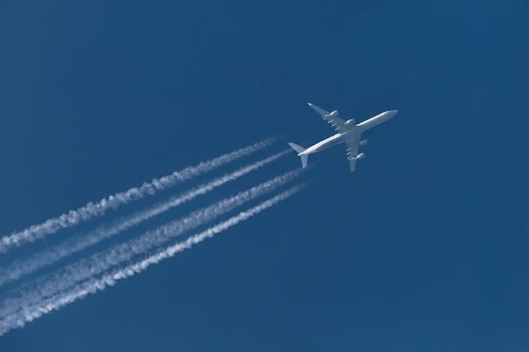 Because of the altitude at which aeroplanes fly, their carbon emissions have more of an immediate warming effect than ground transport.