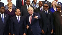 British Prime Minister Boris Johnson (centre) with a host of African leaders at the UK Africa Investment Summit in London. EPA-EFE/Hollie Adams