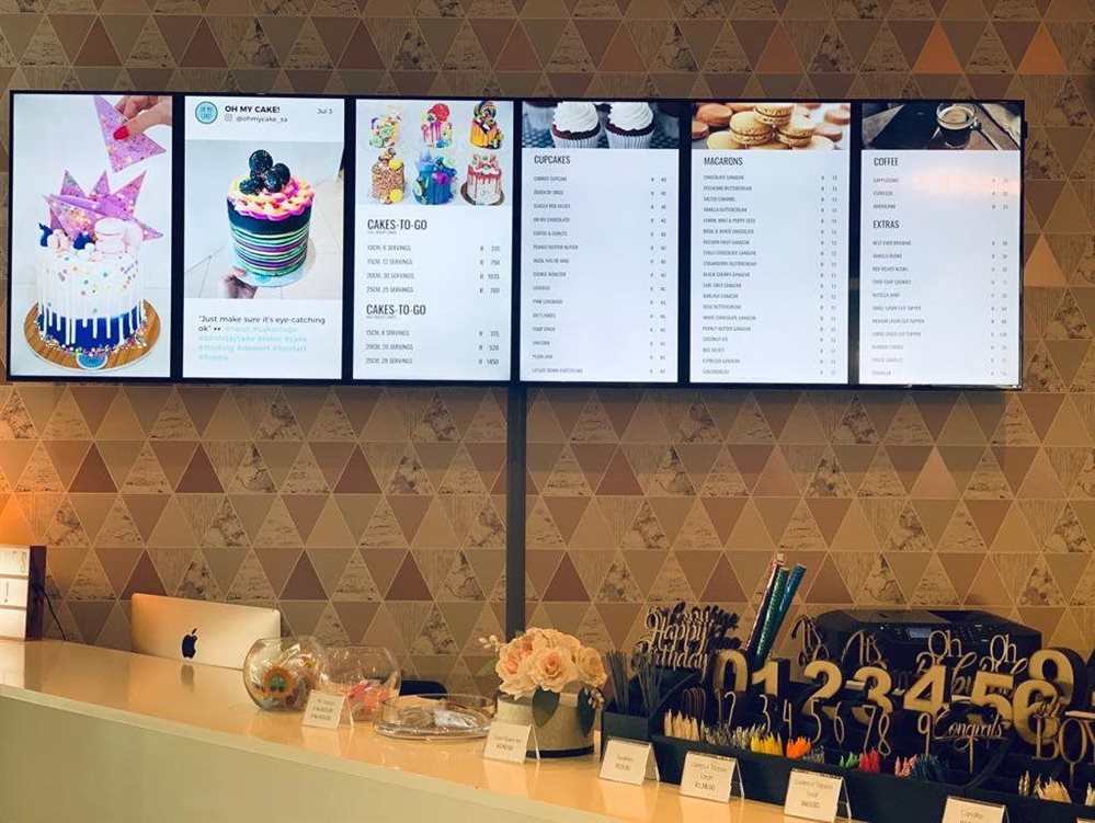 Oh My Cake! elevates the in-store experience with digital menu boards