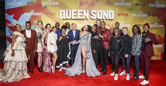 Queen Sono cast at the SA premiere. Image supplied.