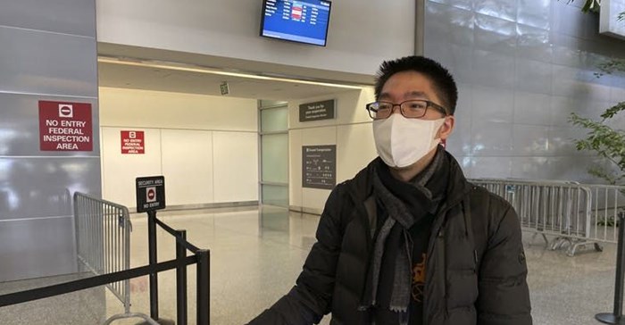 Bill Chen at San Francisco International Airport after arriving on a flight from Shanghai. Chen said his temperature was screened at the Shanghai airport before he departed.<p>AP Photo/Terry Chea