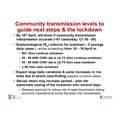 Community transmission levels to next steps & the lockdown