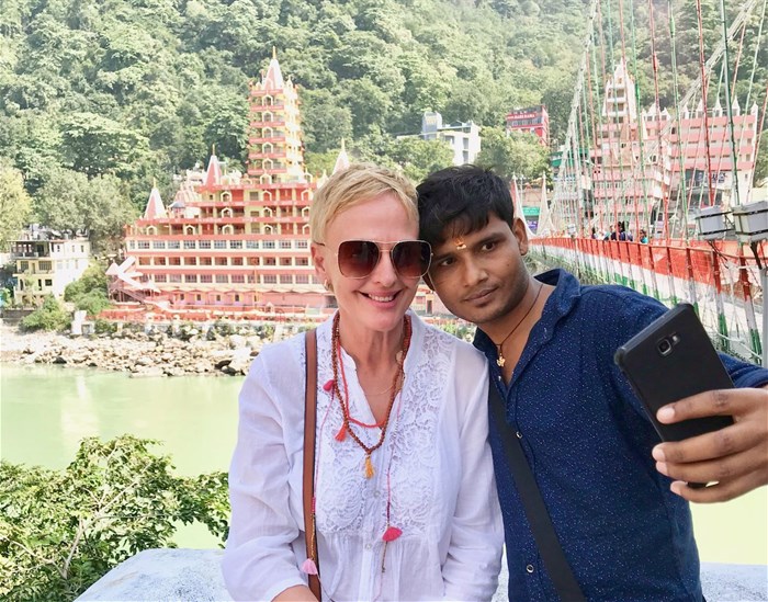 In Rishikesh, India with a fellow tourist