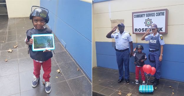 Thami Mpala dreamed of being a policeman. The Reach for a Dream Foundation collected him from his home and took him to the Rosebank Police Station, where he assisted the captain with all sorts of important police duties for the day. To make his day extra special, the foundation also gifted Thami with a tablet (an item that was also on wish list!).