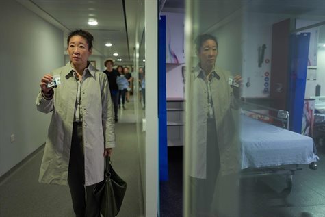 Sandra Oh in her role as Eve